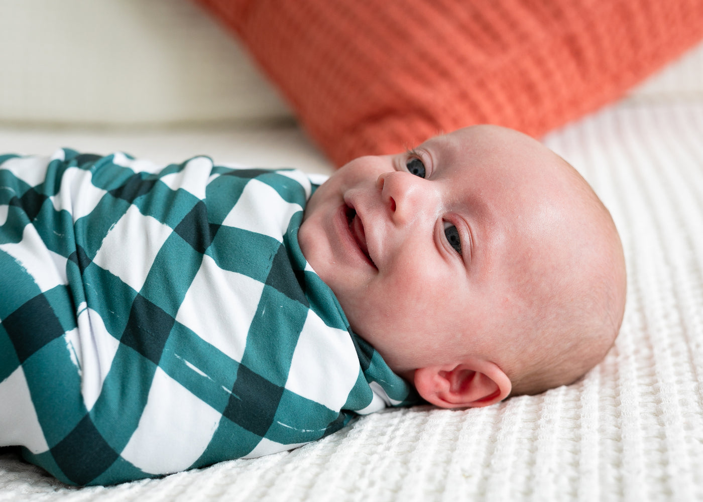 Emerald Gingham 2-Sided Swaddle