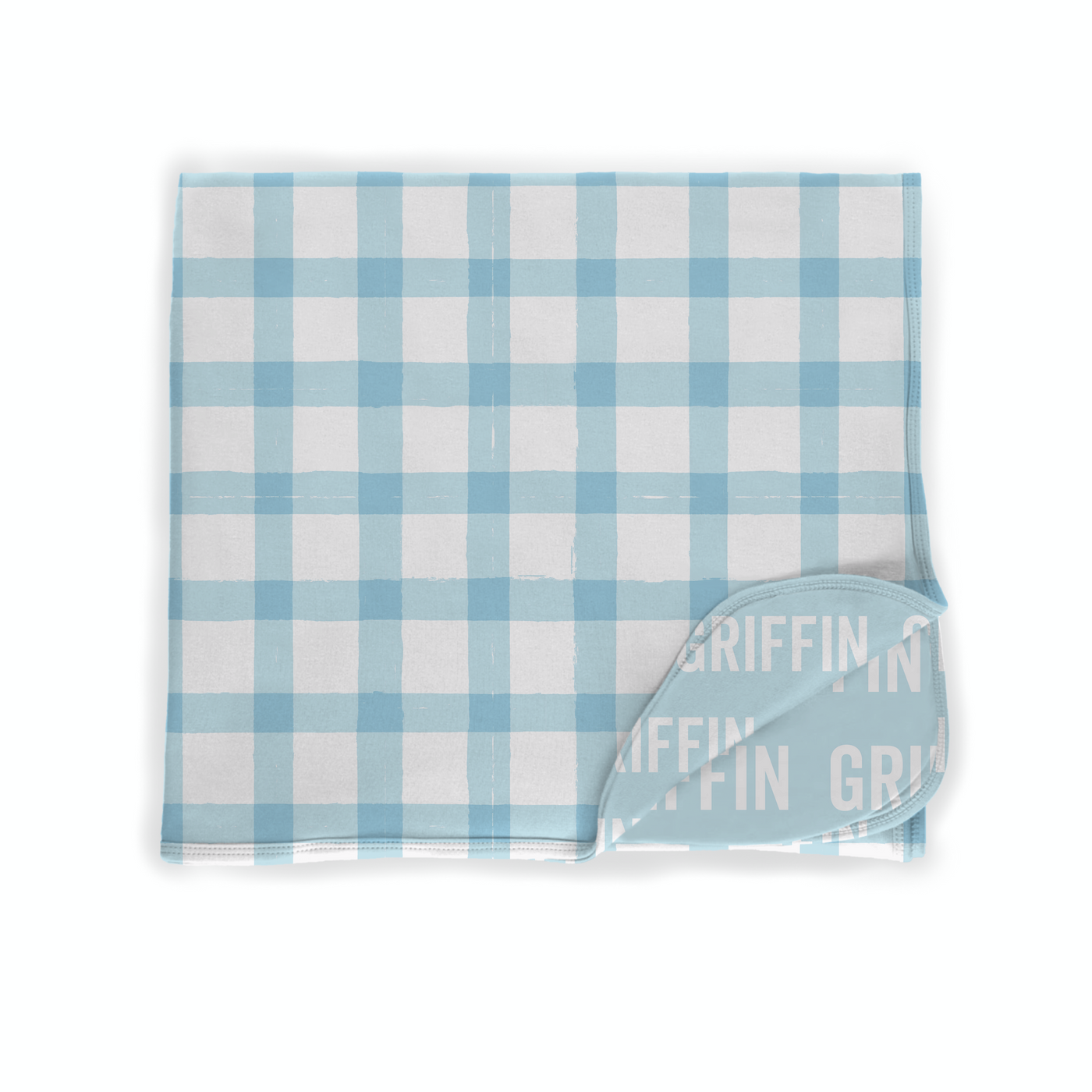 Blue Gingham 2-Sided Swaddle