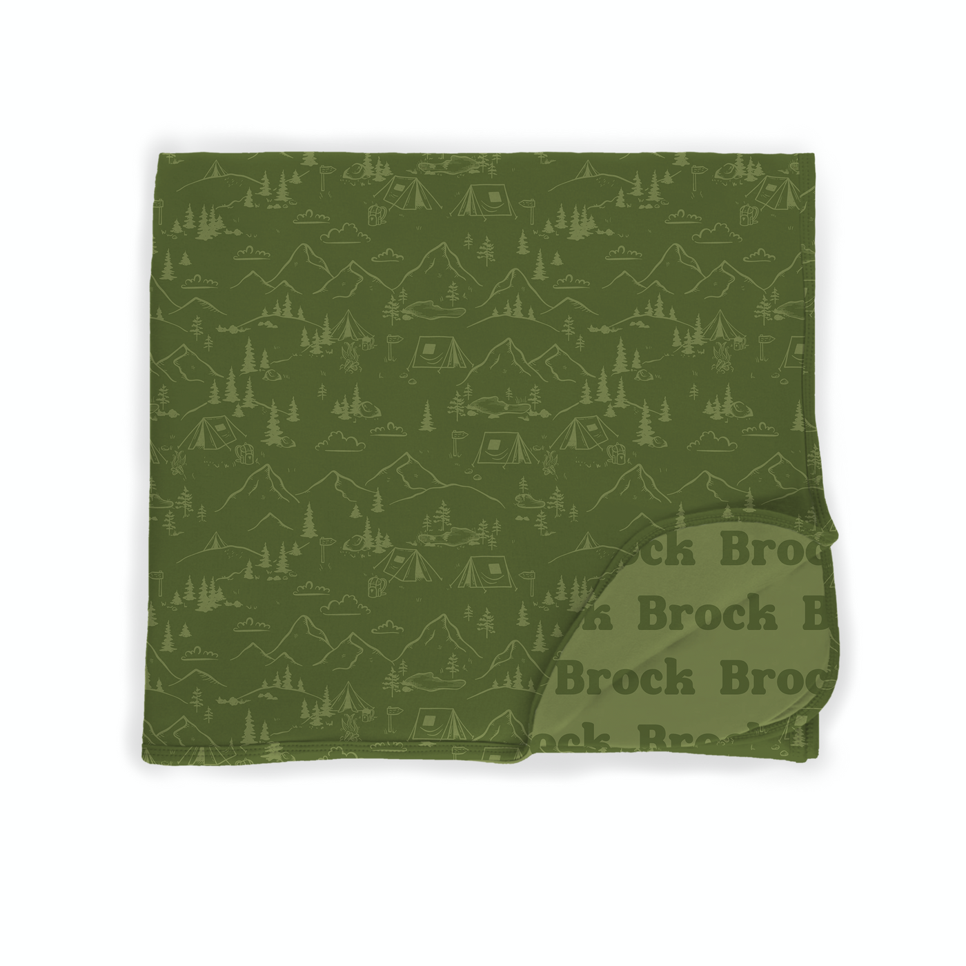 Forest Green Camping 2-Sided Swaddle