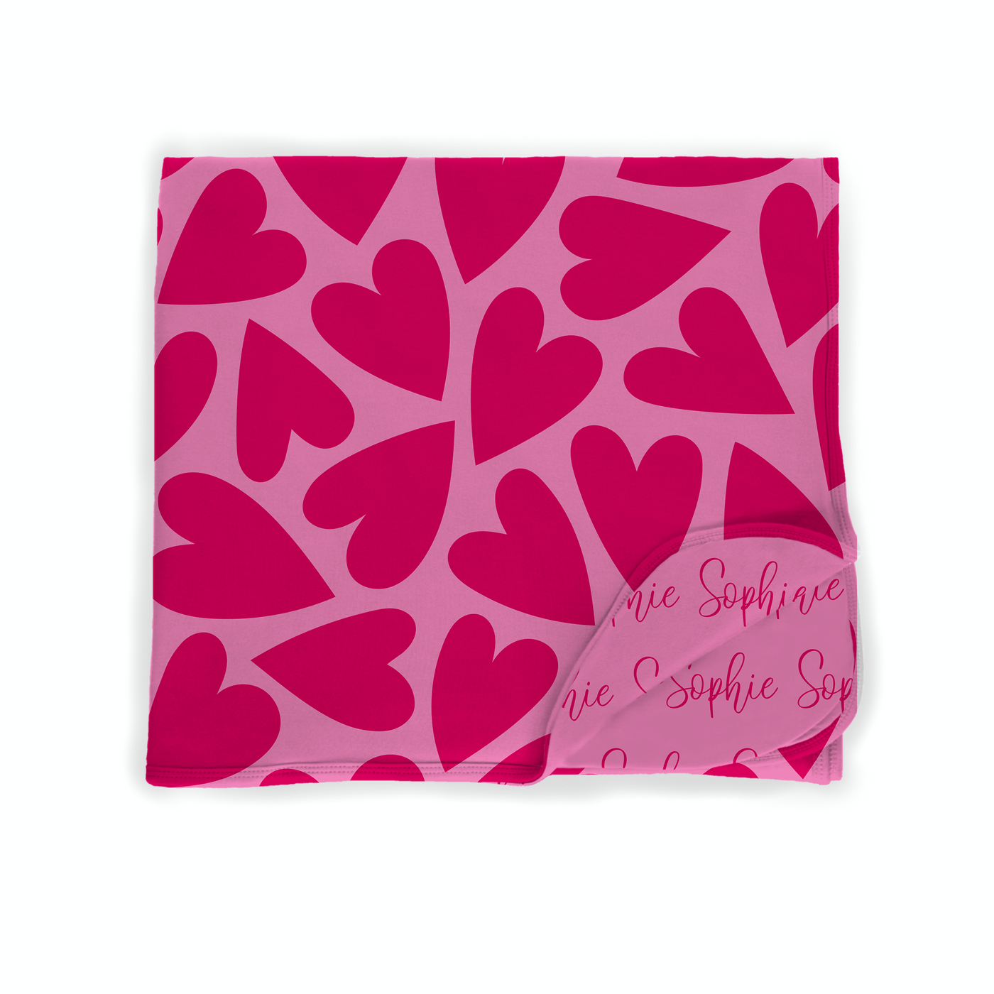 Hot Pink Hearts 2-Sided Swaddle