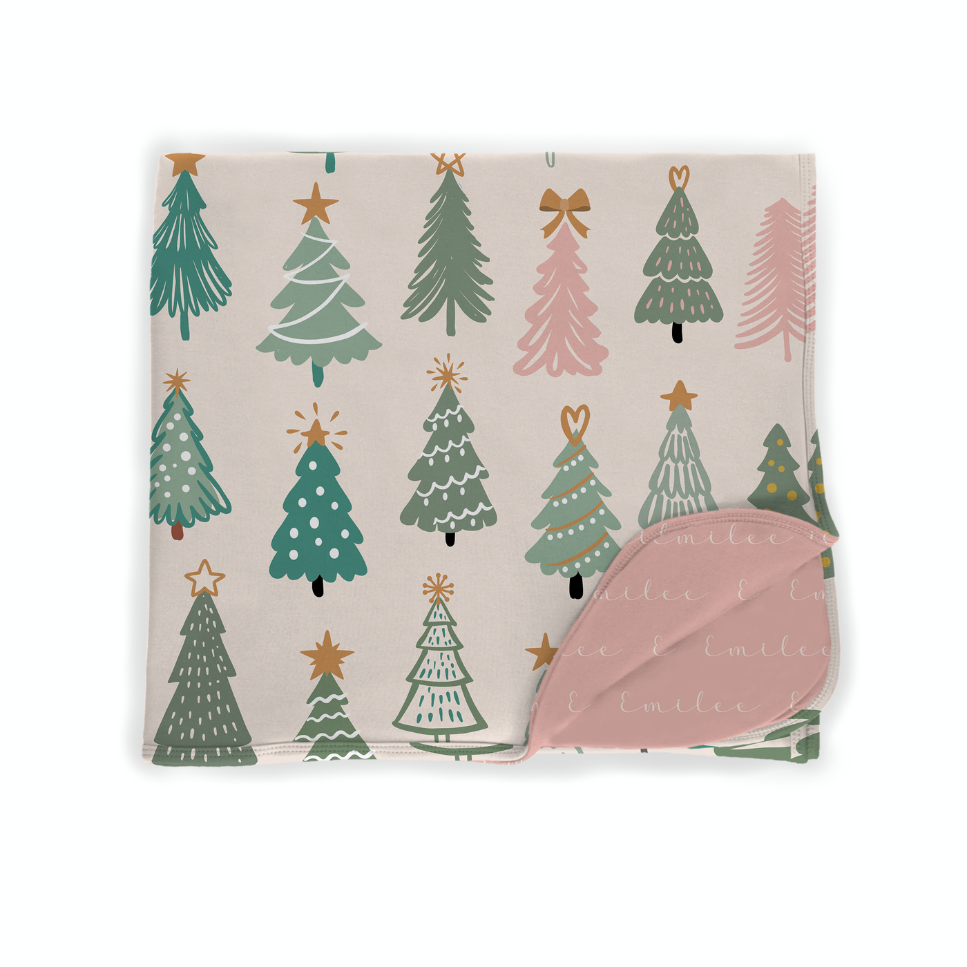 Pink Christmas Tree 2-Sided Swaddle