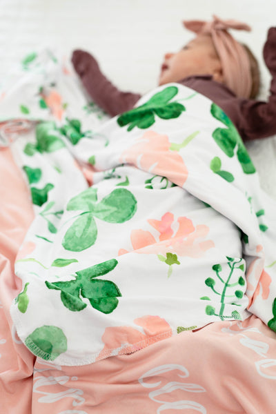 Pretty in Pink Shamrock 2-Sided Swaddle