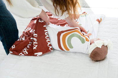 Boho Rainbow Shamrock 2-Sided Swaddle