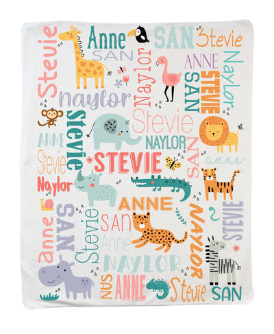 Large 3 Name Kids Blanket Collection- Multiple Styles!