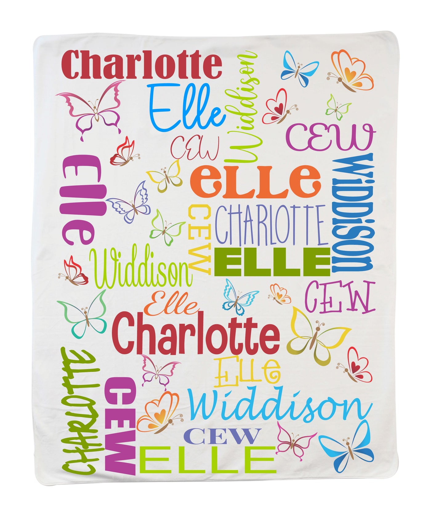 Large 3 Name Kids Blanket Collection- Multiple Styles!