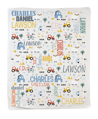 Large 3 Name Kids Blanket Collection- Multiple Styles!