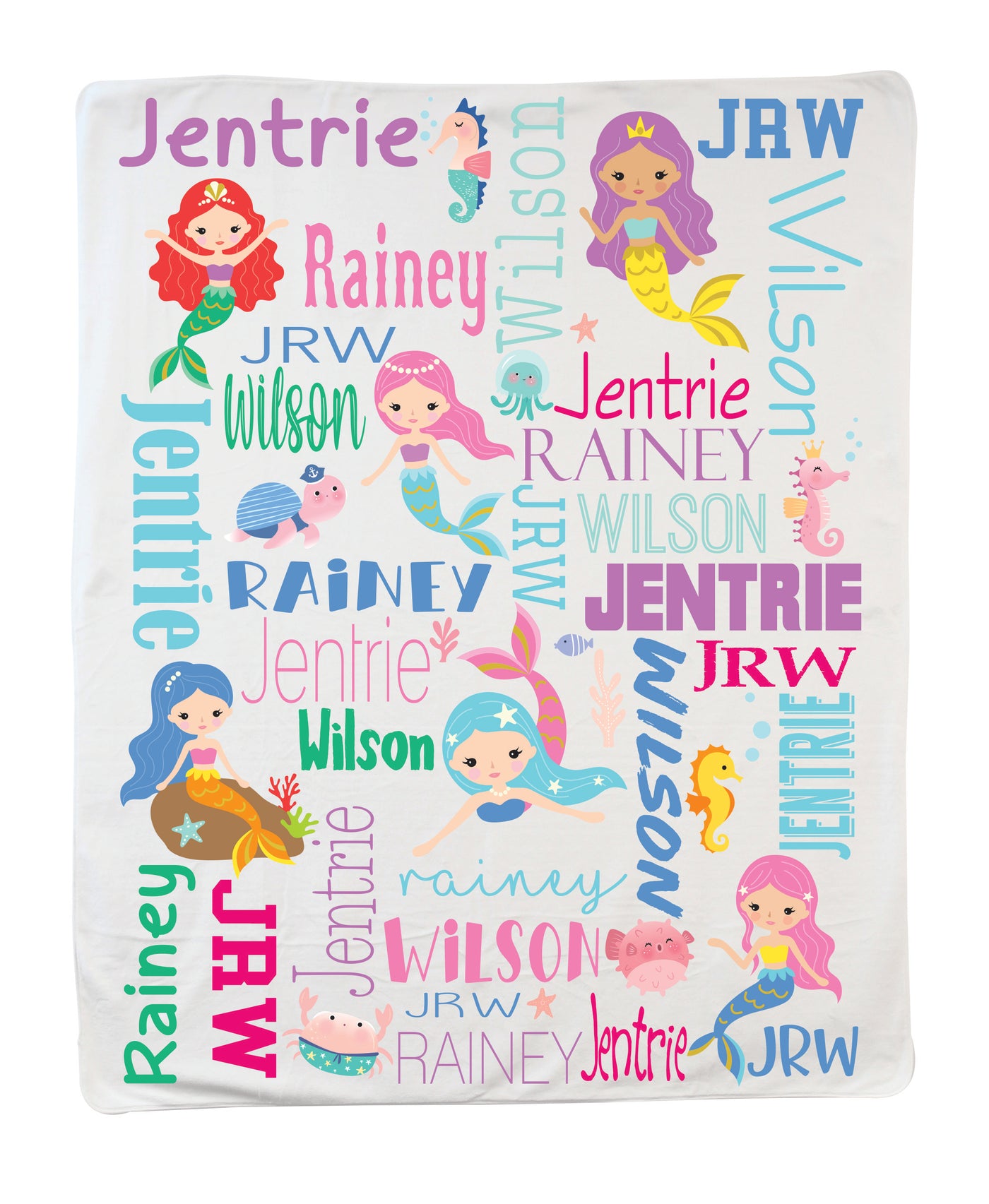 Large 3 Name Kids Blanket Collection- Multiple Styles!