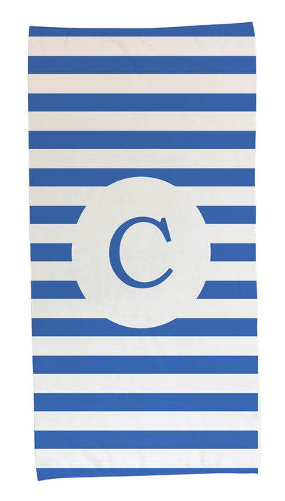 Stripe Initial Beach Towel - Choose Your Color!