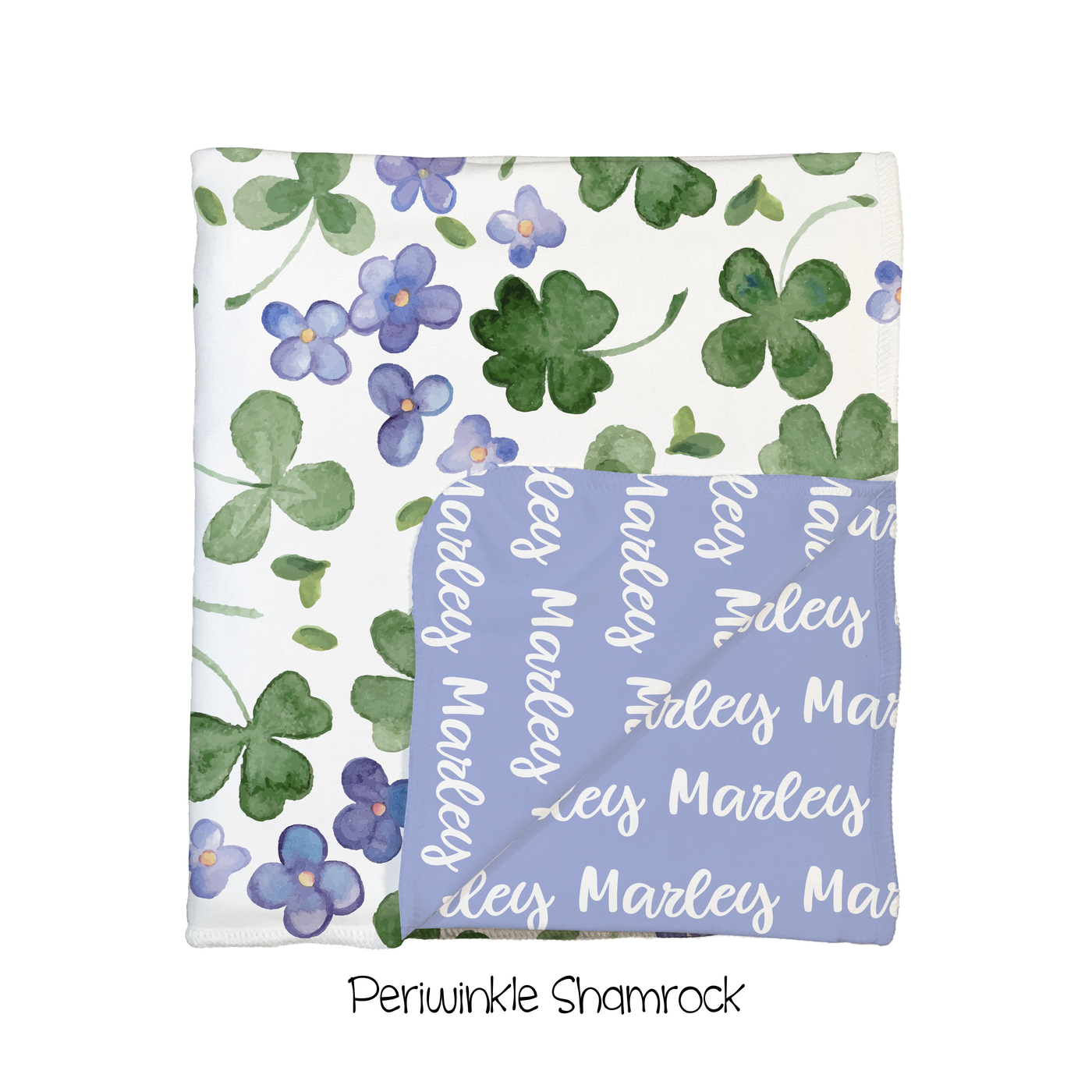 Periwinkle Shamrock 2-Sided Swaddle