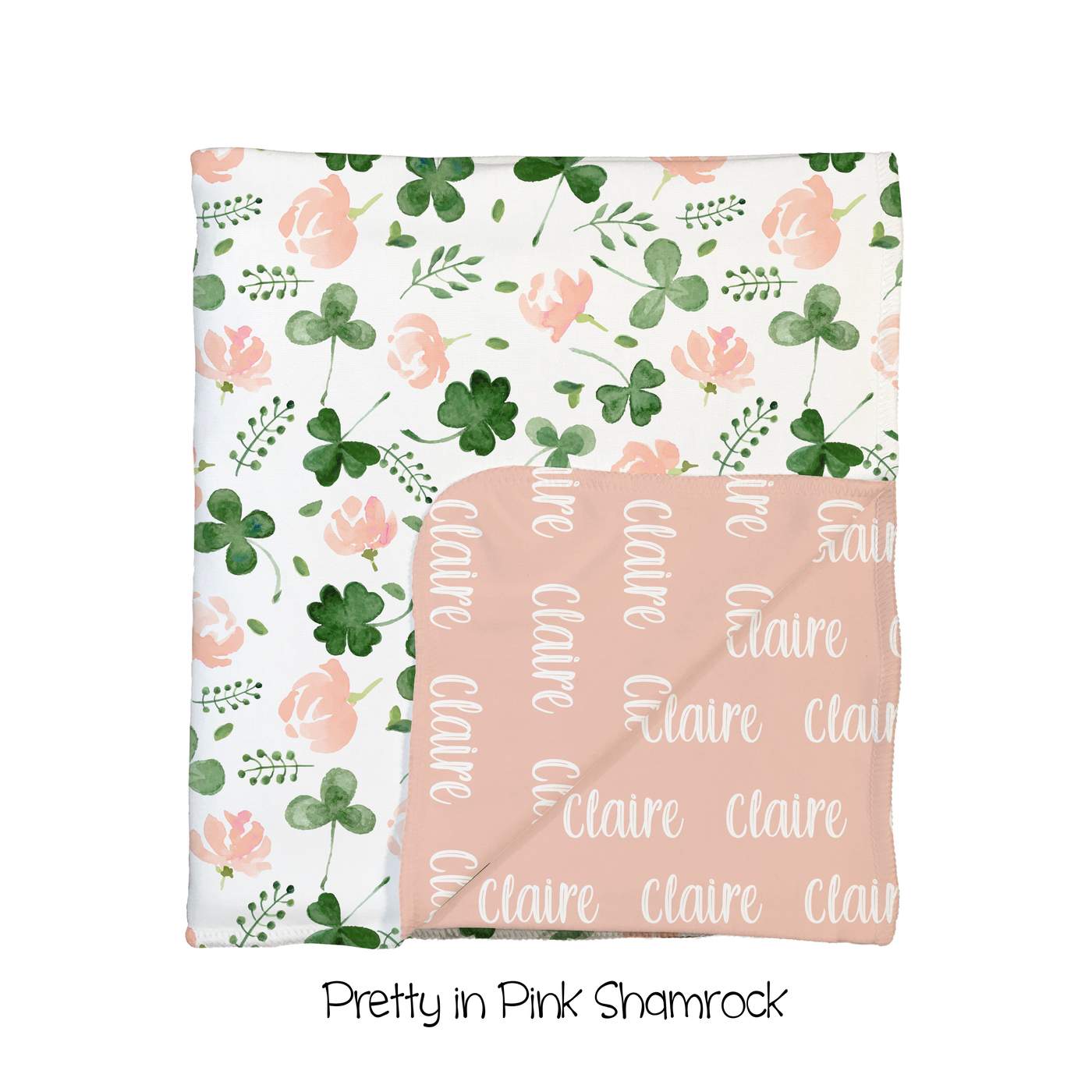 Pretty in Pink Shamrock 2-Sided Swaddle