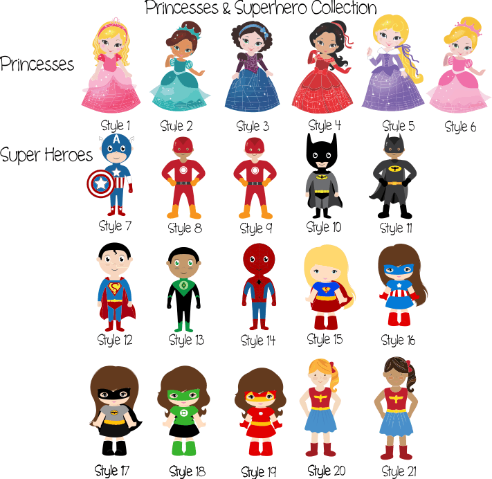 Build Your Own Tote/Pillowcase Princess and Superheroes Collection