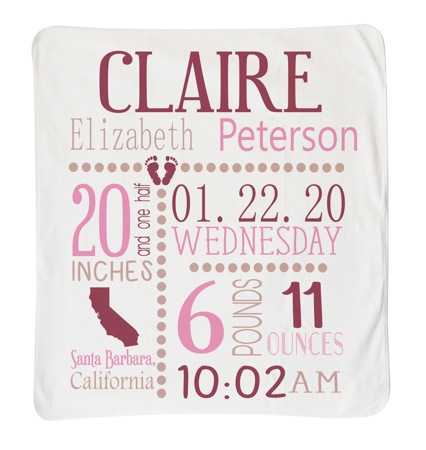 Baby Announcement Small Blankets