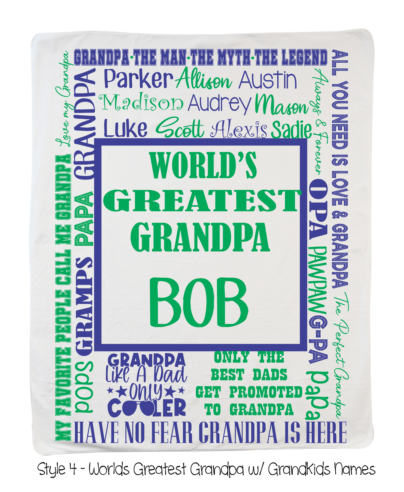 Style 4 World's Greatest Grandpa w/ Kids Names