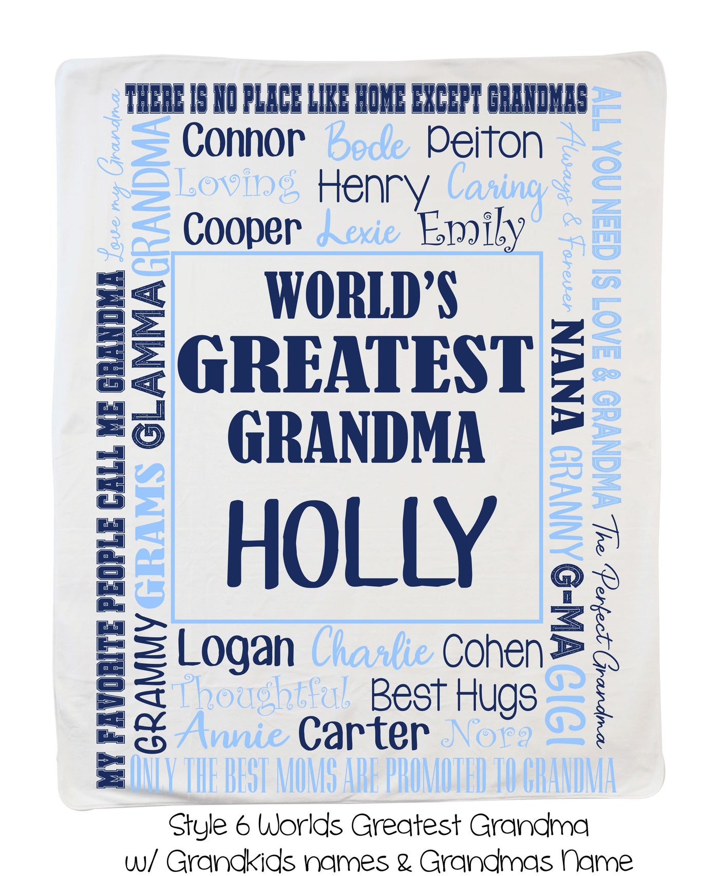 Style 6 World's Greatest Grandma with Grandma's Name & Grandkids Names