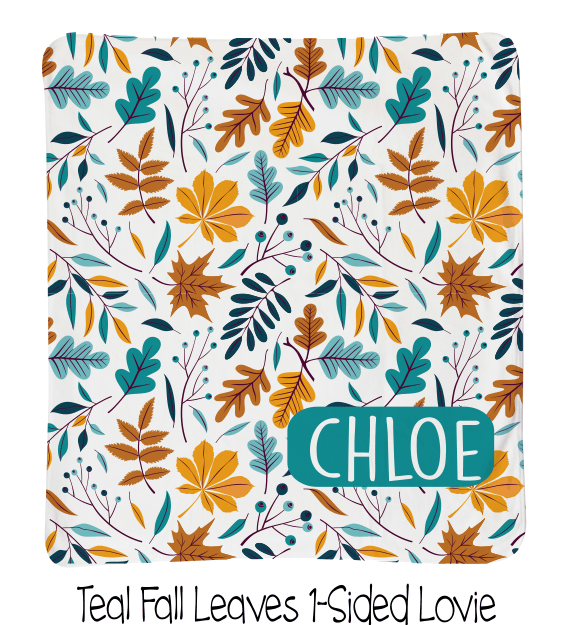 Teal Fall Leaves Lovie