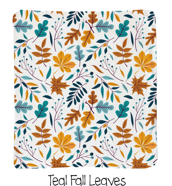 Teal Fall Leaves Lovie