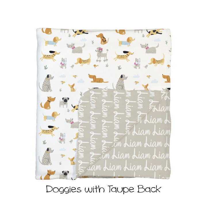 Dog Taupe 2-Sided Swaddle