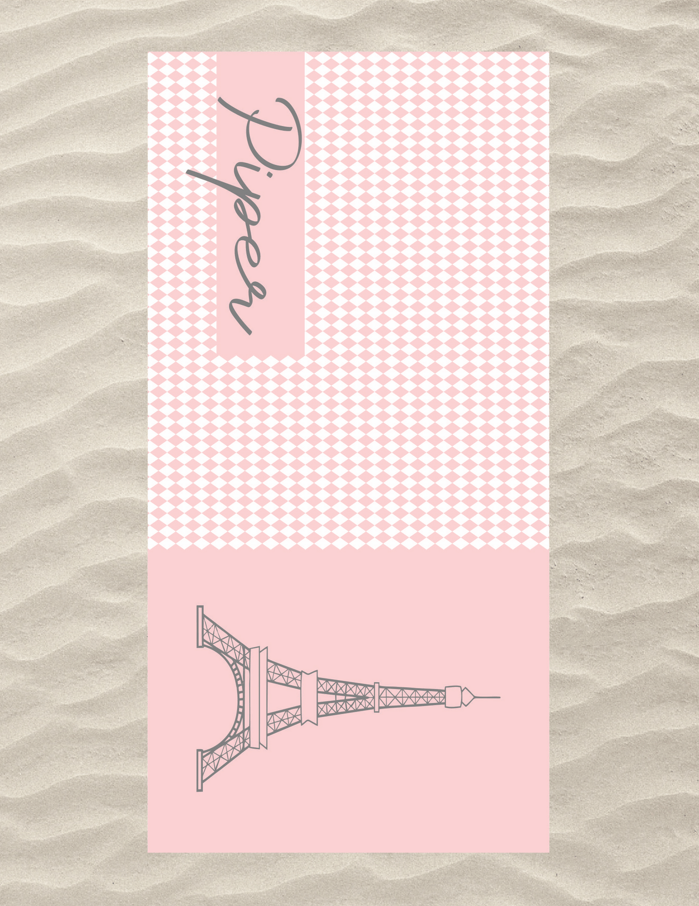 Eiffel Diamond Beach Towel