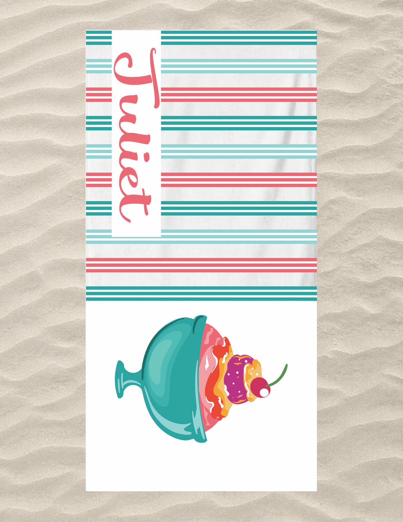 Ice Cream Cup Beach Towel