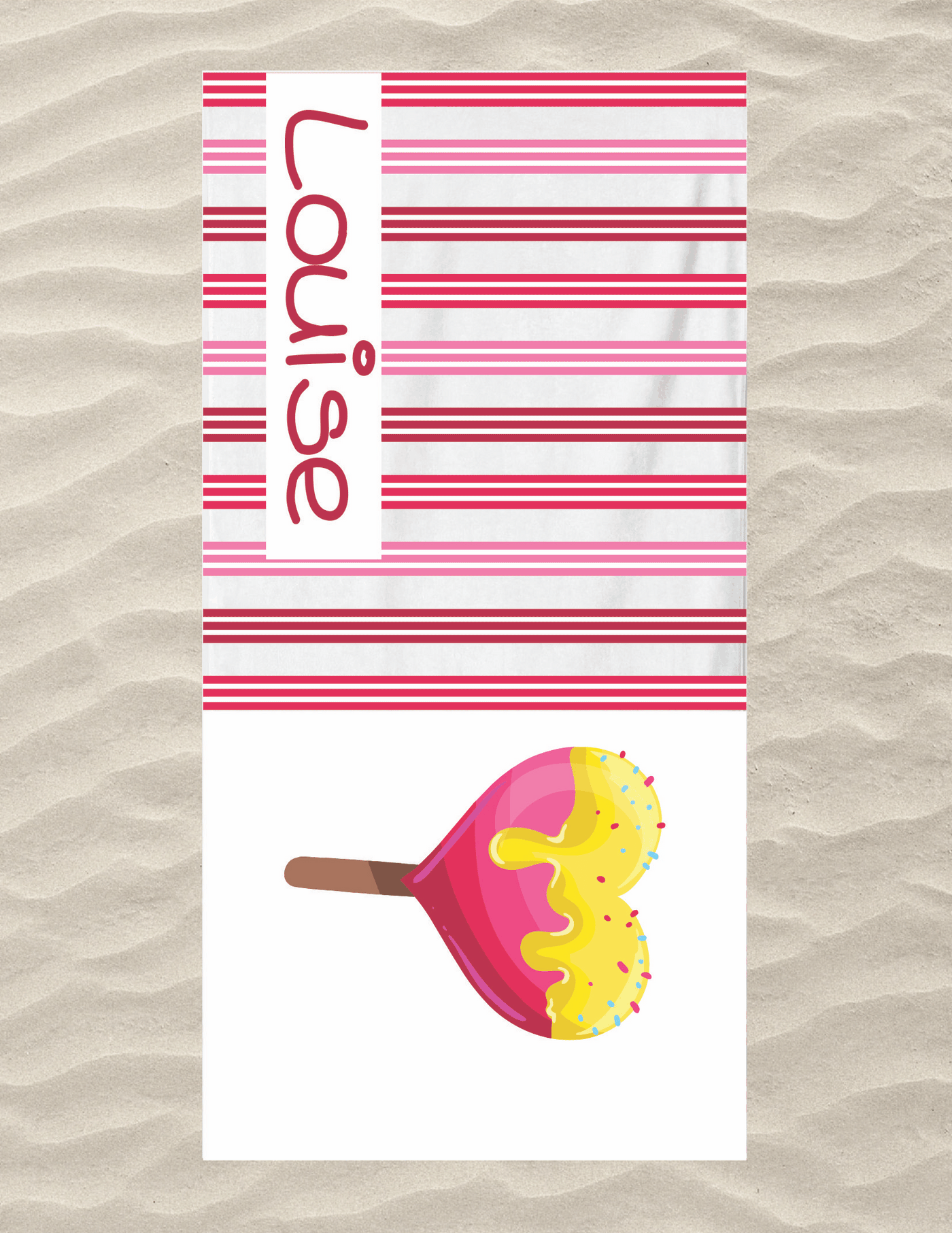 Popsicle Heart Beach Towel